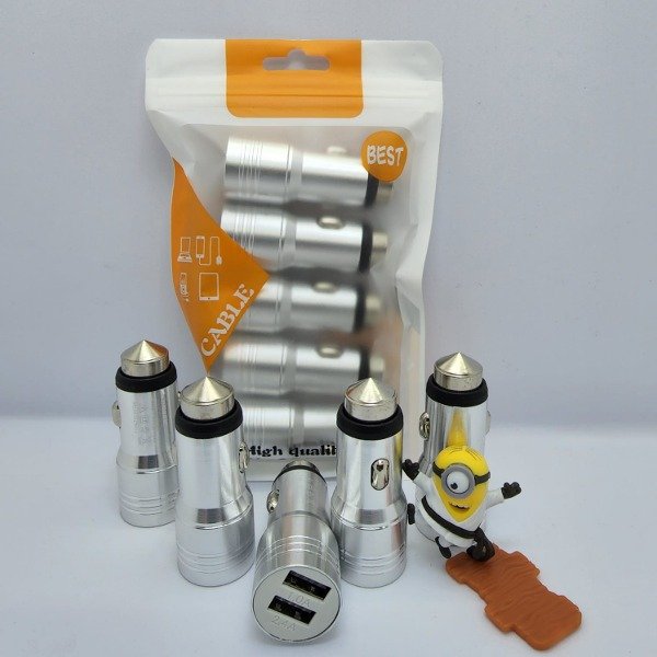 CARGADOR METALIZADO 2 USB AUTO
