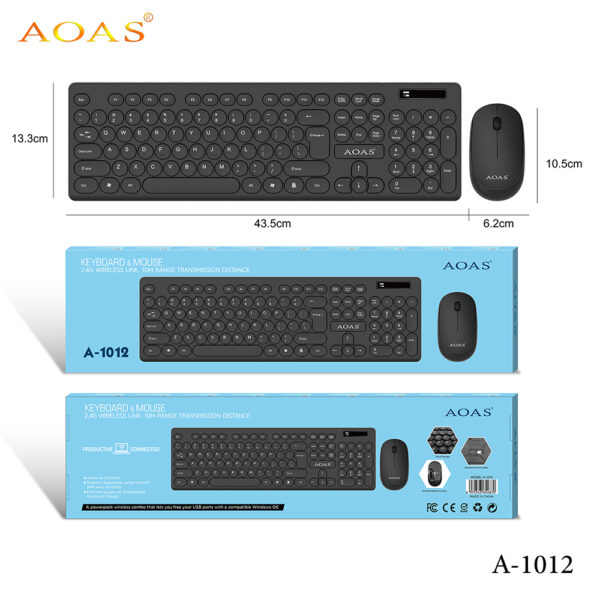 TECLADO Y MOUSE INALAMBRICO AOAS A-1012