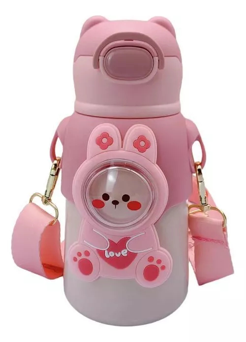 BOTELLA INFANTIL KAWAI CON TIRA