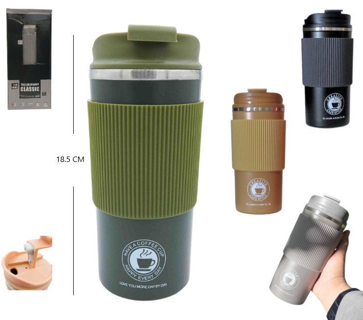 VASO TERMICO CON TAPA ANTIDERRAME