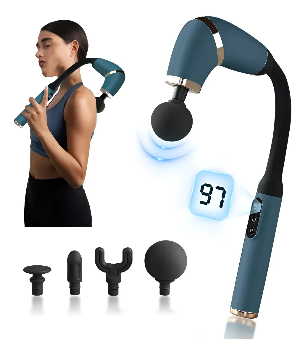 MASAJEADOR RECARGABLE CON MANGO DE EXTENSION