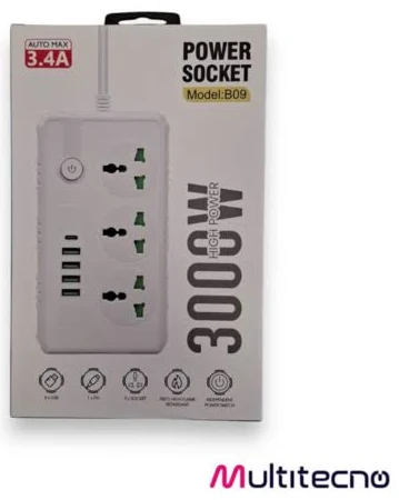 ZAPATILLA CARGADOR 4USB+TP 3.4A