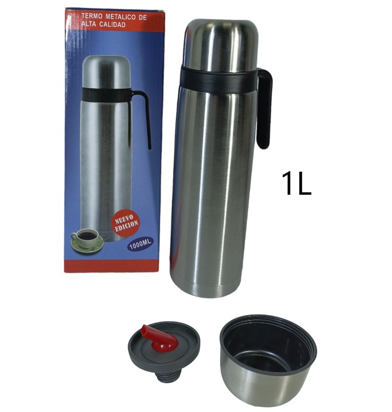 TERMO ACERO 1L CON MANIJA