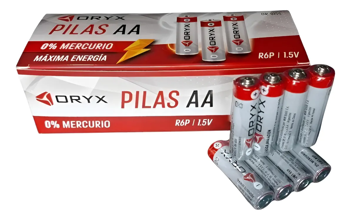 PILAS ORYX DOBLE AA 1.5V PACK X 4
